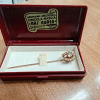 Spilla anni 40 con diamante e perle