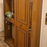 Mobile ingresso vintage anni 60 legno con specchio