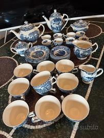 Servizio da caffè/the bianco e blu 44 pezzi