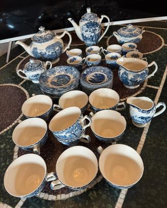 Servizio da caffè/the bianco e blu 44 pezzi