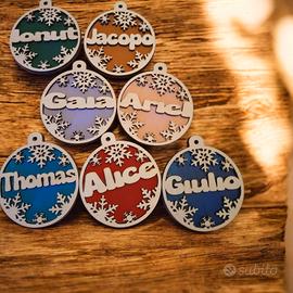 Palline Natale Personalizzate Nome Legno