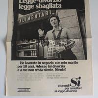 Pagina rivista propaganda DC legge divorzio vota S