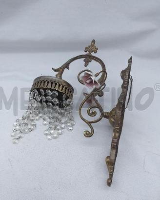 APPLIQUE COPPIA PENDAGLI E ROSELLINE CERAMICA
