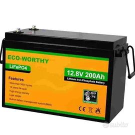 Batteria al litio 12V 200Ah LiFePO4