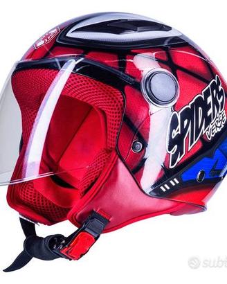 CASCO MOTO DEMI JET BAMBINO SPIDER MAN TAGLIE VARI