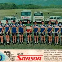 Cartolina F. Moser e squadra Gelati Sanson
