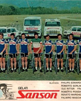 Cartolina F. Moser e squadra Gelati Sanson
