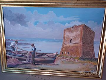 quadro d'autore "Torre Pozzillo" Cinisi,oliosutela
