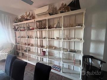 coppia di librerie shabby chic in legno grandi