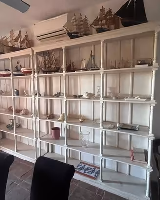 coppia di librerie shabby chic in legno grandi