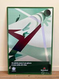 Targa pubblicitaria metallo Heineken Euro 2020 2