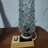 Lampada da tavolo anni 60 con vetro a bolle