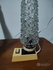 Lampada da tavolo anni 60 con vetro a bolle