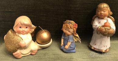 SET 3 ANGIOLETTI NATALIZI NATALE DECORAZIONI 