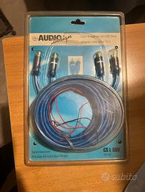 Cavo audio design RCA led blu