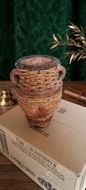 vaso in terra cotta  in pagliatto 