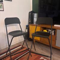 2 sgabelli bar con schienale e pieghevoli