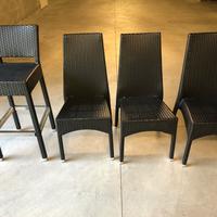 Sedie e sgabello polyrattan