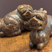 Antica coppia di cani di Pho in giada