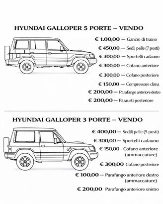 GALLOPER - RICAMBI - USATO