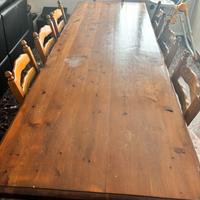 Tavolo legno massello fatto a mano