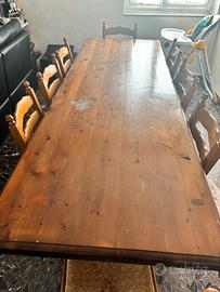 Tavolo legno massello fatto a mano