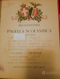 pagella scolastica del ventennio