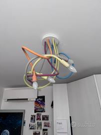 Lampadario Fan Europe Lover 6 luci multicolor
