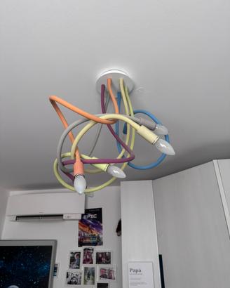Lampadario Fan Europe Lover 6 luci multicolor