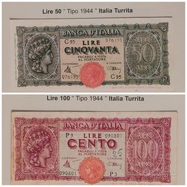 Italia Turrida Lire 50 e 100 Decr. 10.12.1944 