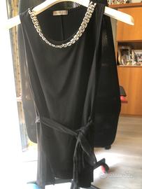 Top lungo nero ,taglia M ,95%Pol. +5% elast,Graffi