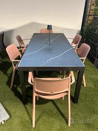 Set tavolo con sedie per esterno