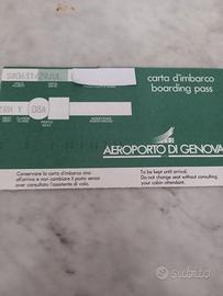 carta di imbarco vintage Aeroporto di Genova 