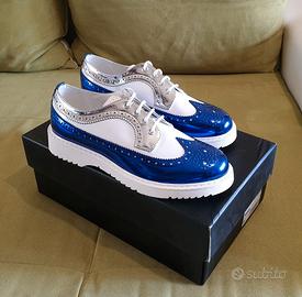 Scarpe stringate, blu/argento/bianco, CULT, n.37