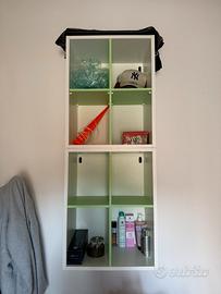 Libreria bianca e verde
