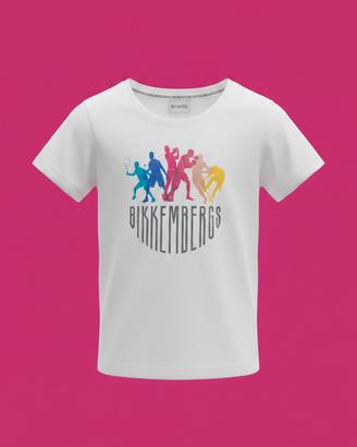 T-shirt bambino Bikkembergs bianca con stampa spor