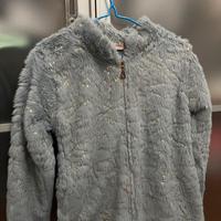 Giacca bambina grigia con glitter