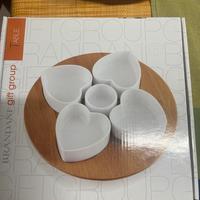 Antipastiera porcellana Cuori