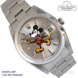 ROLEX Oysterdate 6694 Silver soleil Mickey Mouse