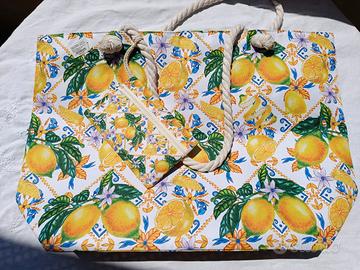Borsa da spiaggia con limoni - come nuova