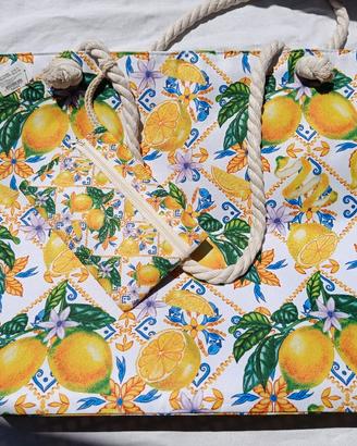 Borsa da spiaggia con limoni - come nuova