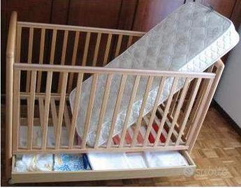 Lettino Pali Ciak Naturale  + materasso siman