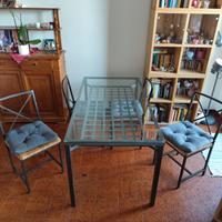  tavolo Ikea granas in ferro battuto e  vetro