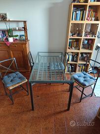  tavolo Ikea granas in ferro battuto e  vetro
