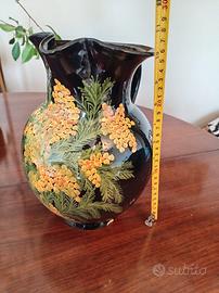 vaso ceramica vintage dipinto a mano 