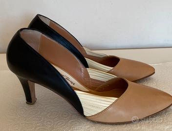 Scarpe con tacco alto nere beige bianche