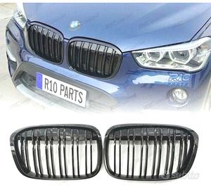 GRIGLIA DOPPIA BMW X1 F48 15-19 LOOK M NERO LUCIDO