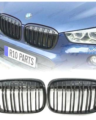 GRIGLIA DOPPIA BMW X1 F48 15-19 LOOK M NERO LUCIDO
