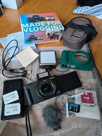 Sony ZV1 Camera Complete Pack Lights, Mic, Cover 