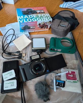 Sony ZV1 Camera Complete Pack Lights, Mic, Cover 